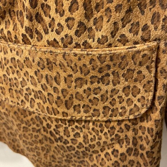 Suede leather, leopard bolero jacket - Picture 5 of 7